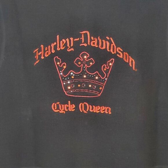 Vintage NWT Harley Davidson Cycle Queen 100% Wool Zip Up Size XL - Picture 6 of 8